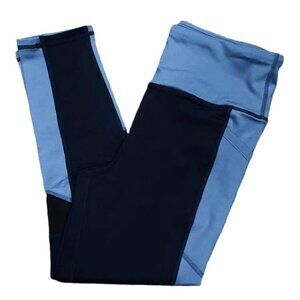 NEW LuLaRoe Rise Fearless Cropped Pants XXS Athletic Work Out Fitness Black Blue